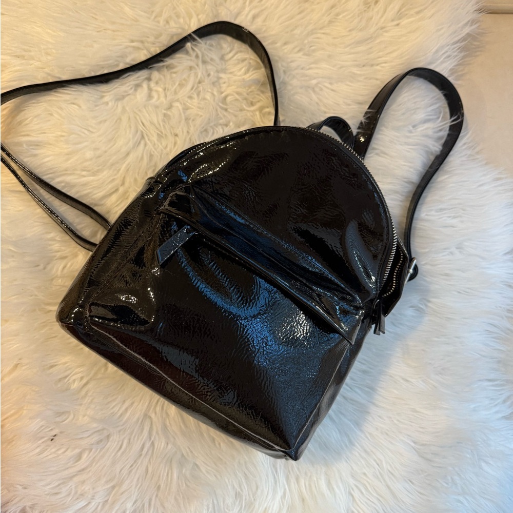WILD FABLE Black Patent Backpack